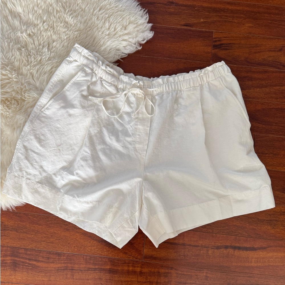 H&M High Waist Drawstring Shorts - White